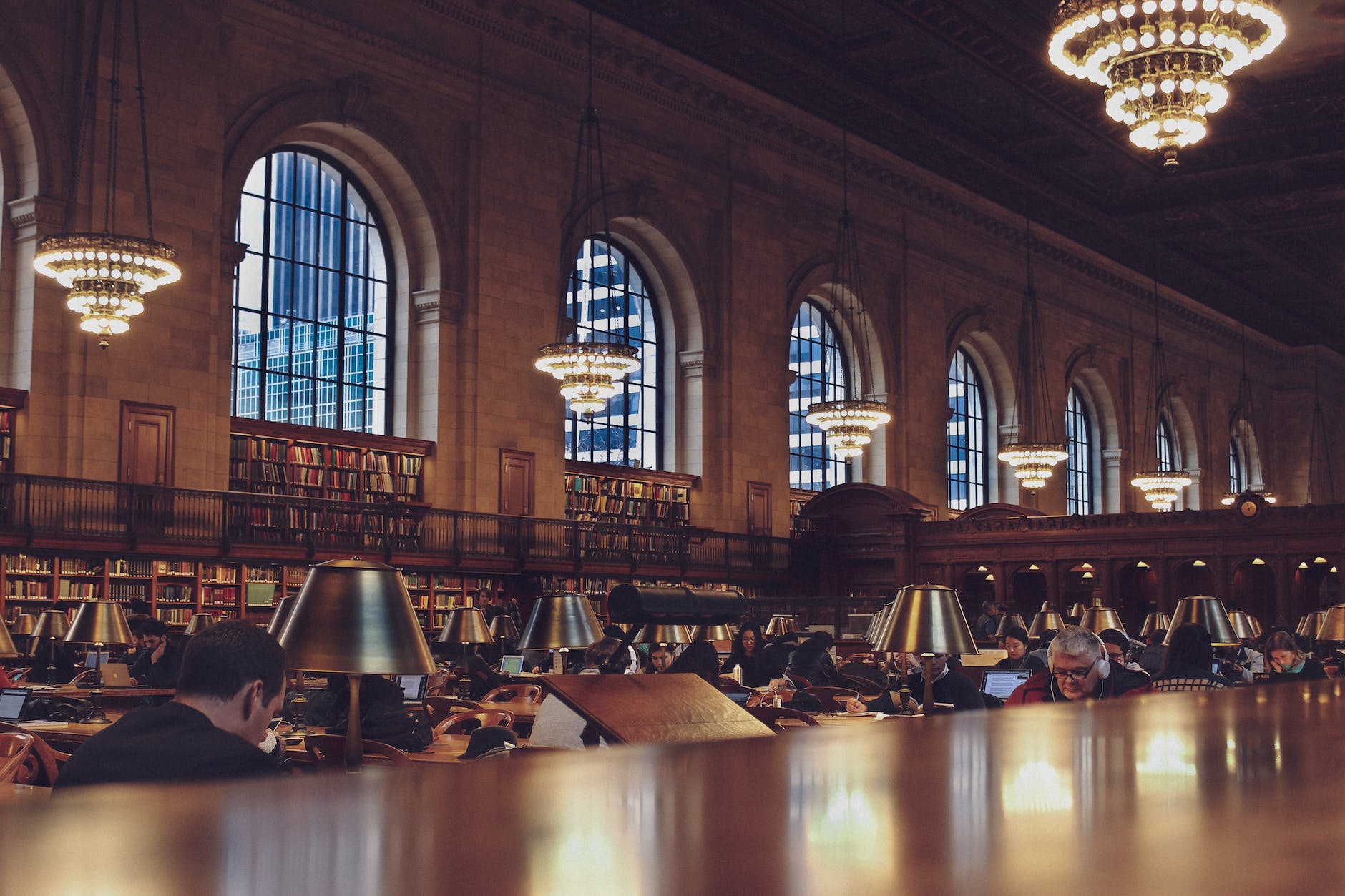 photo of people in the library